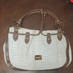 Relic white snakeskin print handbag